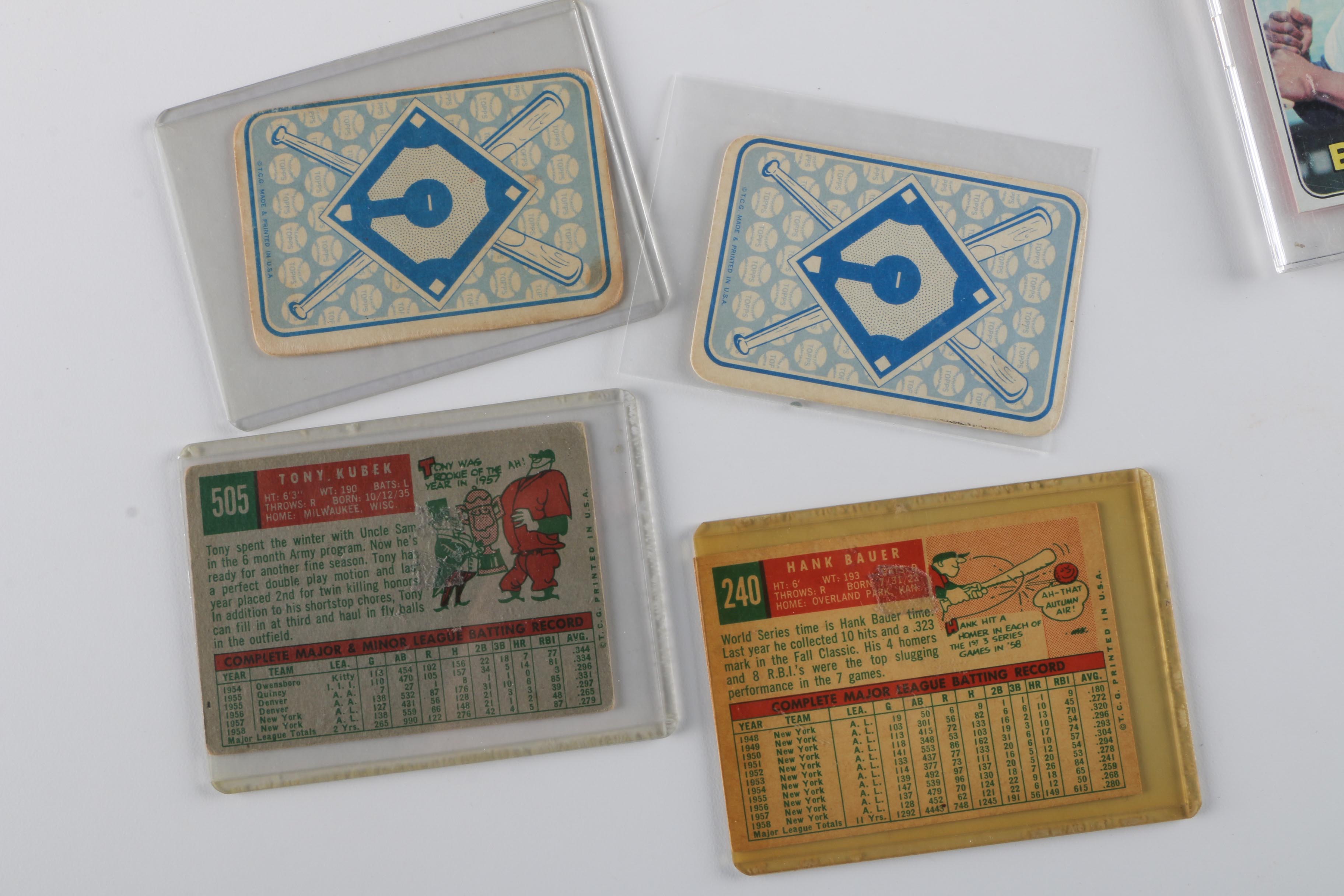 Vintage Baseball Cards Including 1969 Hank Aaron and 1959 Yankees