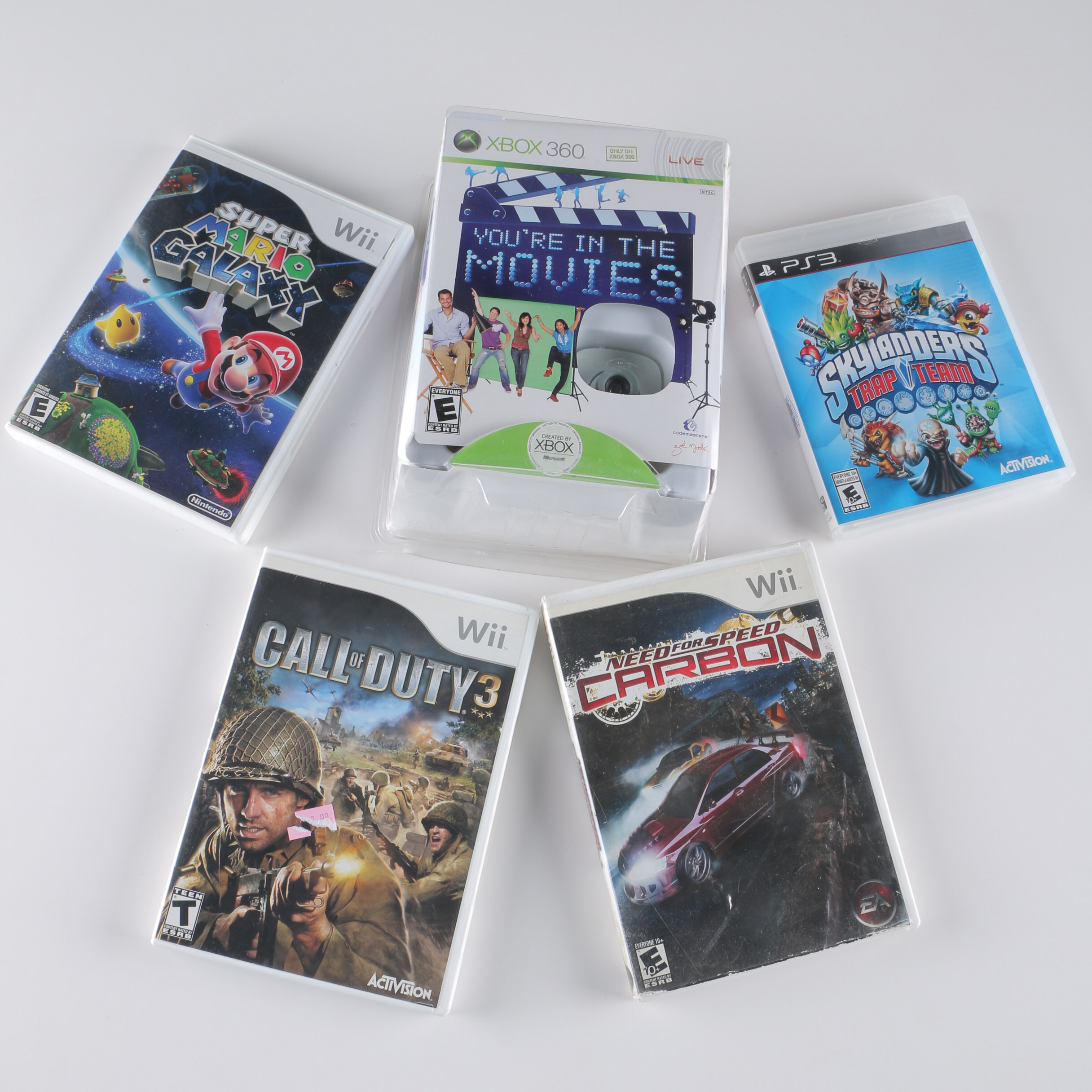 Assortment of Nintendo Wii, Xbox 360 and PlayStation 3 Games