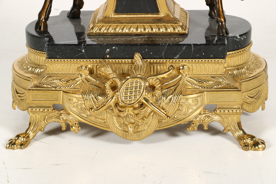 Late 20th Century Lancini Gold Tone Mantel Clock