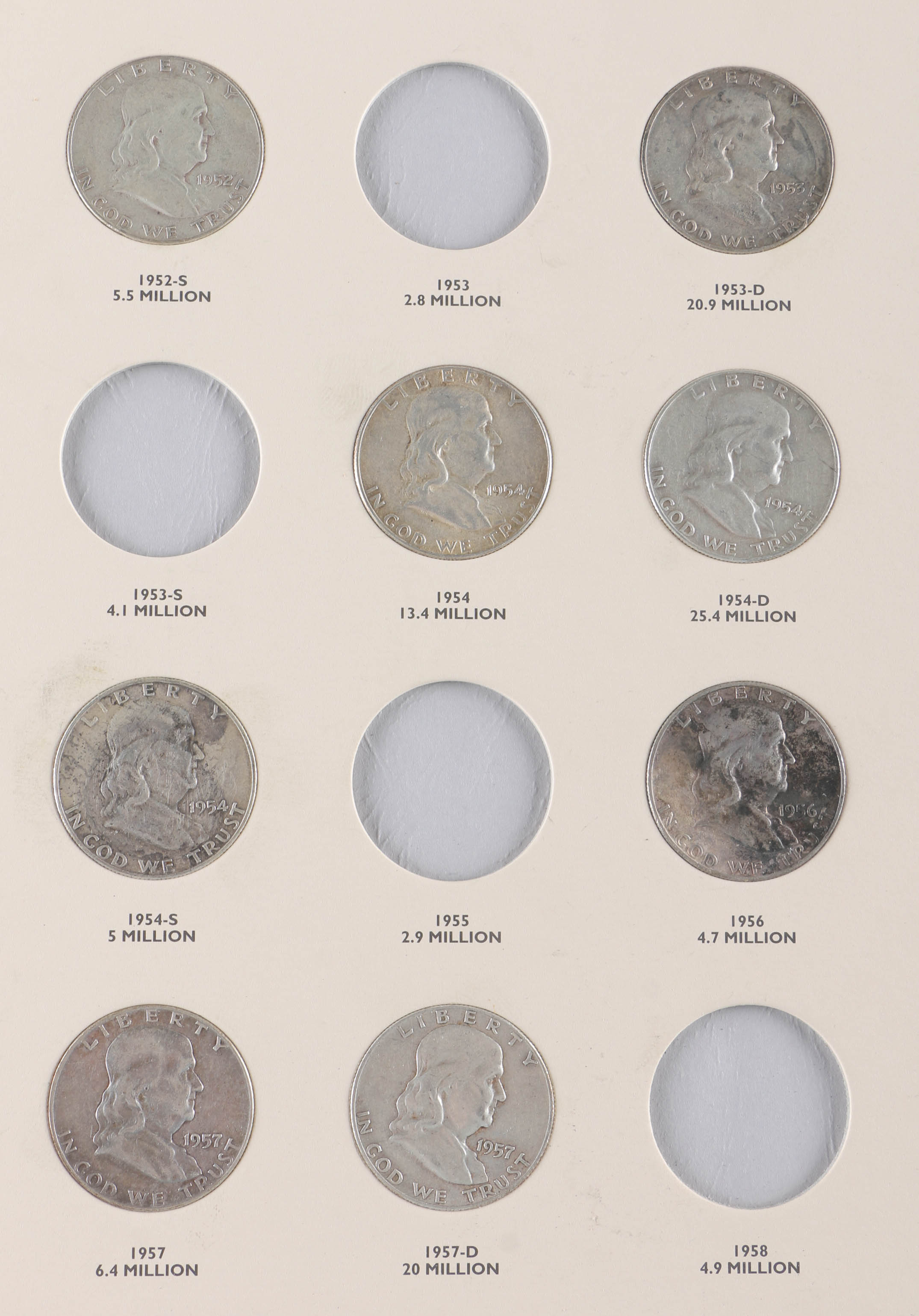 Display Booklet of Franklin Half Dollars
