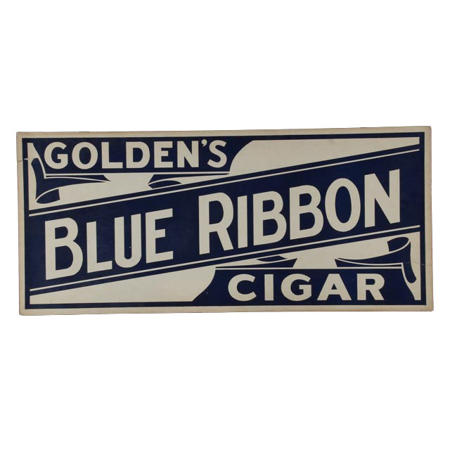 Original Advertising Poster for Golden's Blue Ribbon Cigars
