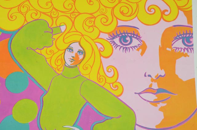 Unframed 1960s Psychedelic Lady Poster