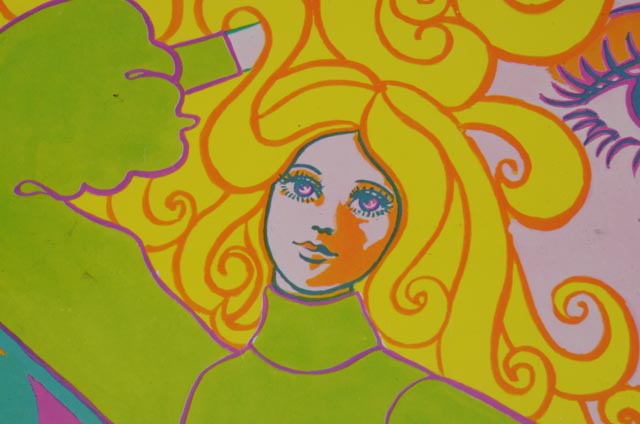 Unframed 1960s Psychedelic Lady Poster