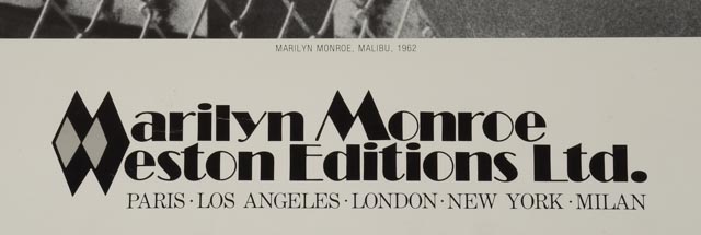 Marilyn Monroe Weston Editions Ltd. 1985 Poster by George Barris