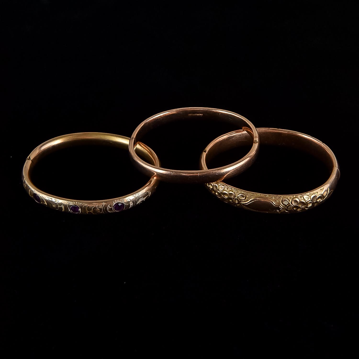 Set of Three 10K Gold Fill Bracelets