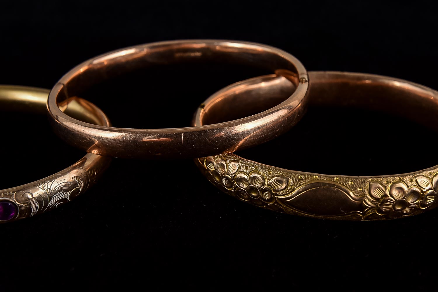 Set of Three 10K Gold Fill Bracelets