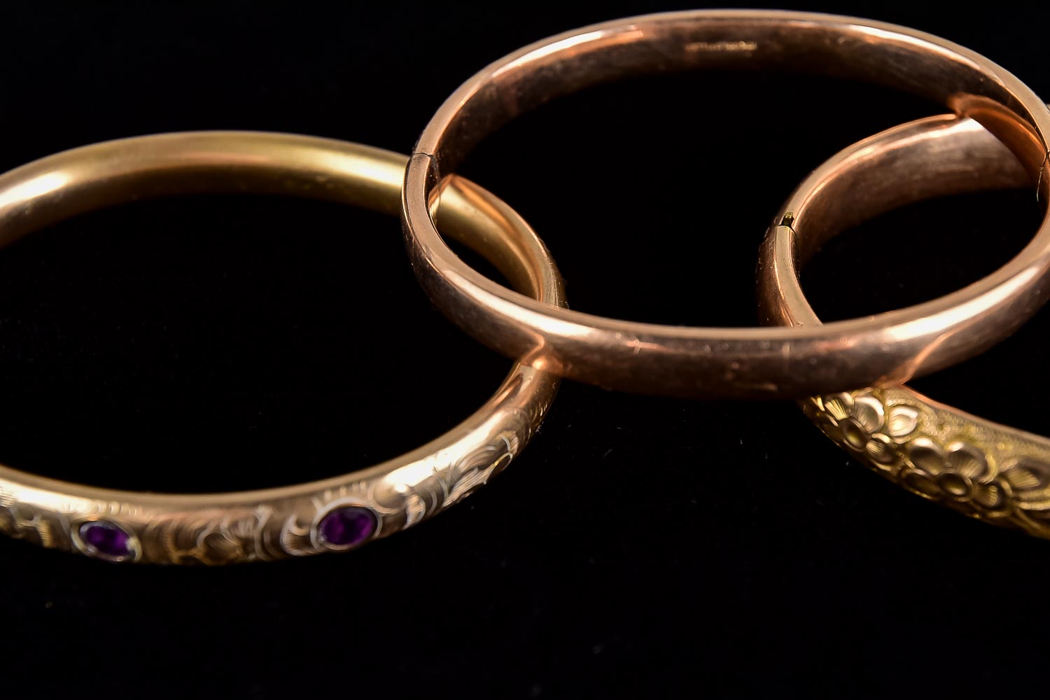 Set of Three 10K Gold Fill Bracelets