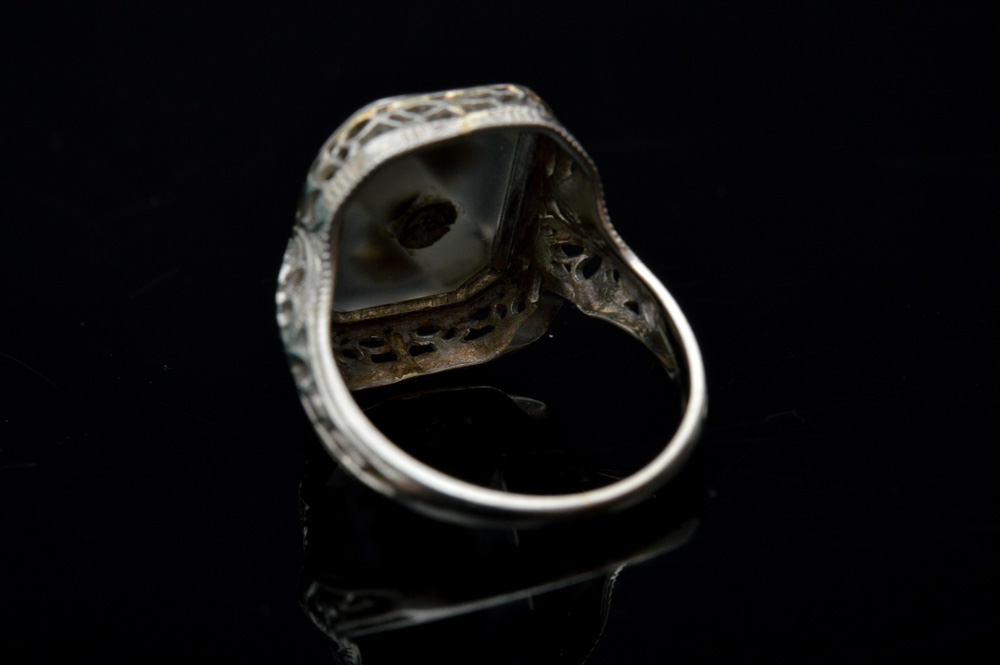 Vintage 14K White Gold Class Ring