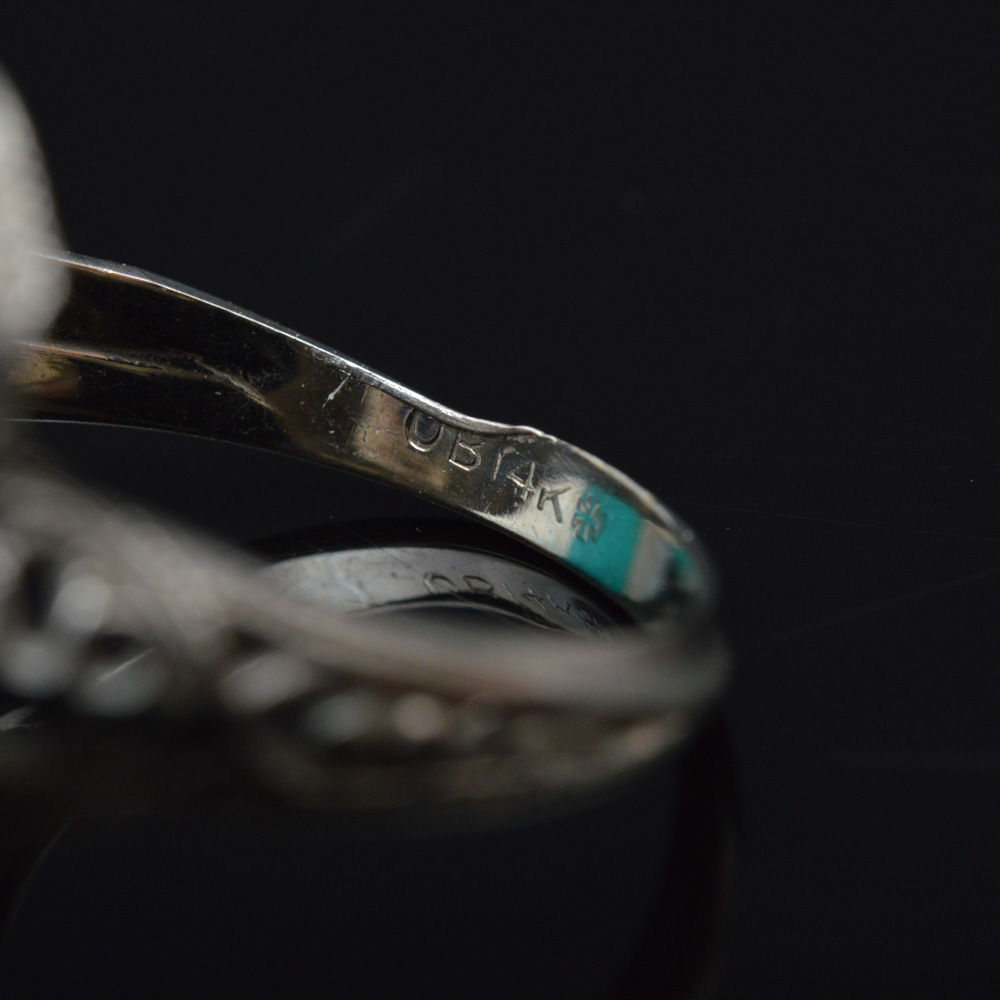 Vintage 14K White Gold Class Ring