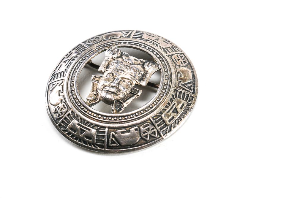 Peruvian Inca Style Sterling SIlver Brooch