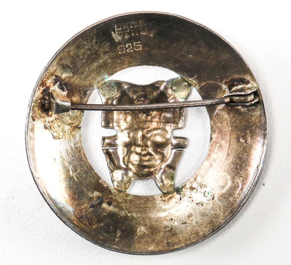 Peruvian Inca Style Sterling SIlver Brooch