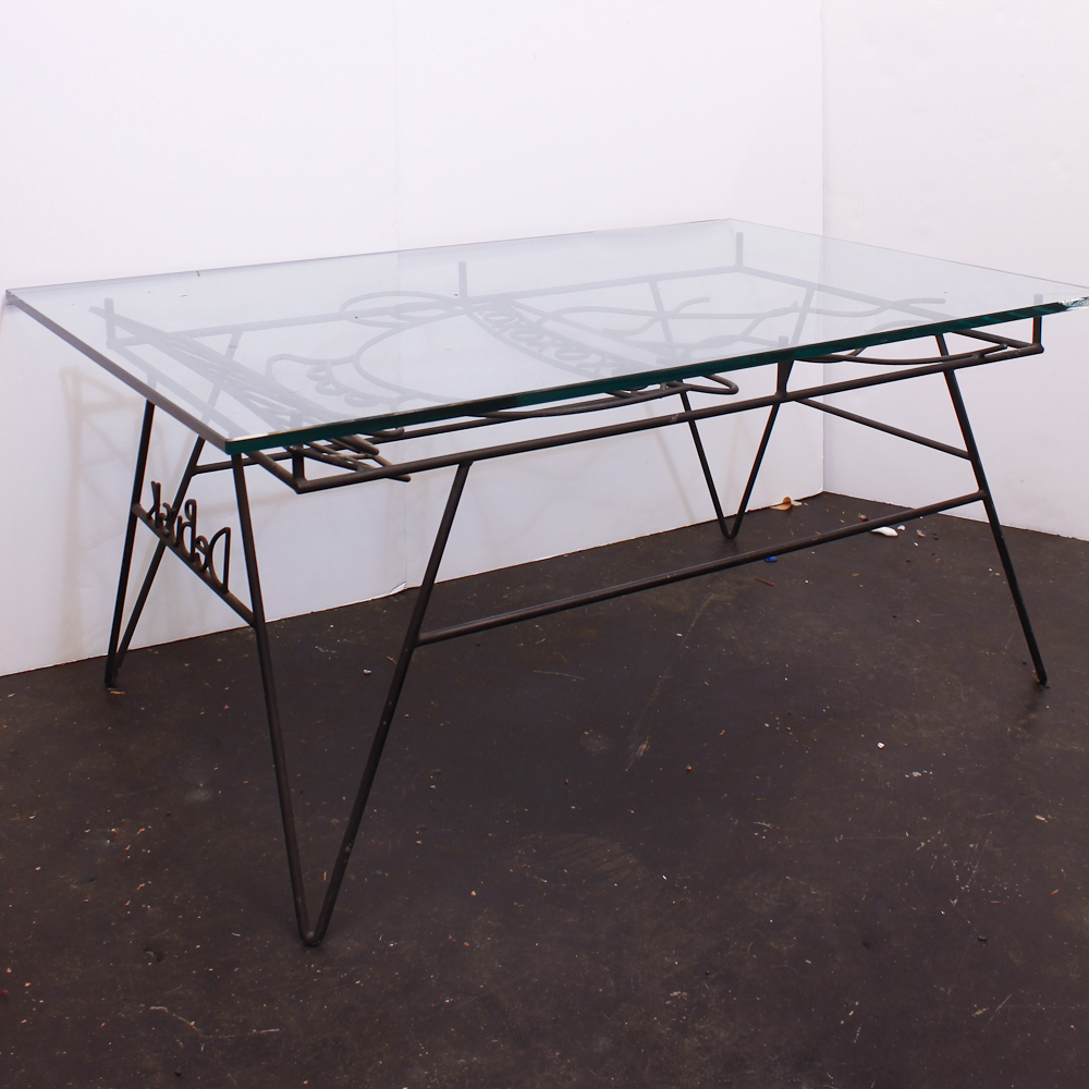 Wrought Iron and Glass Coffee Table | Everything But The House