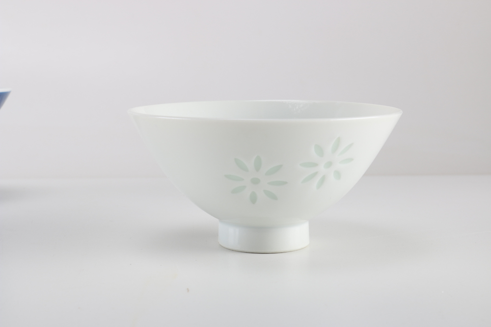 Collection of Stoneware and Porcelain Bowls with a Teapot