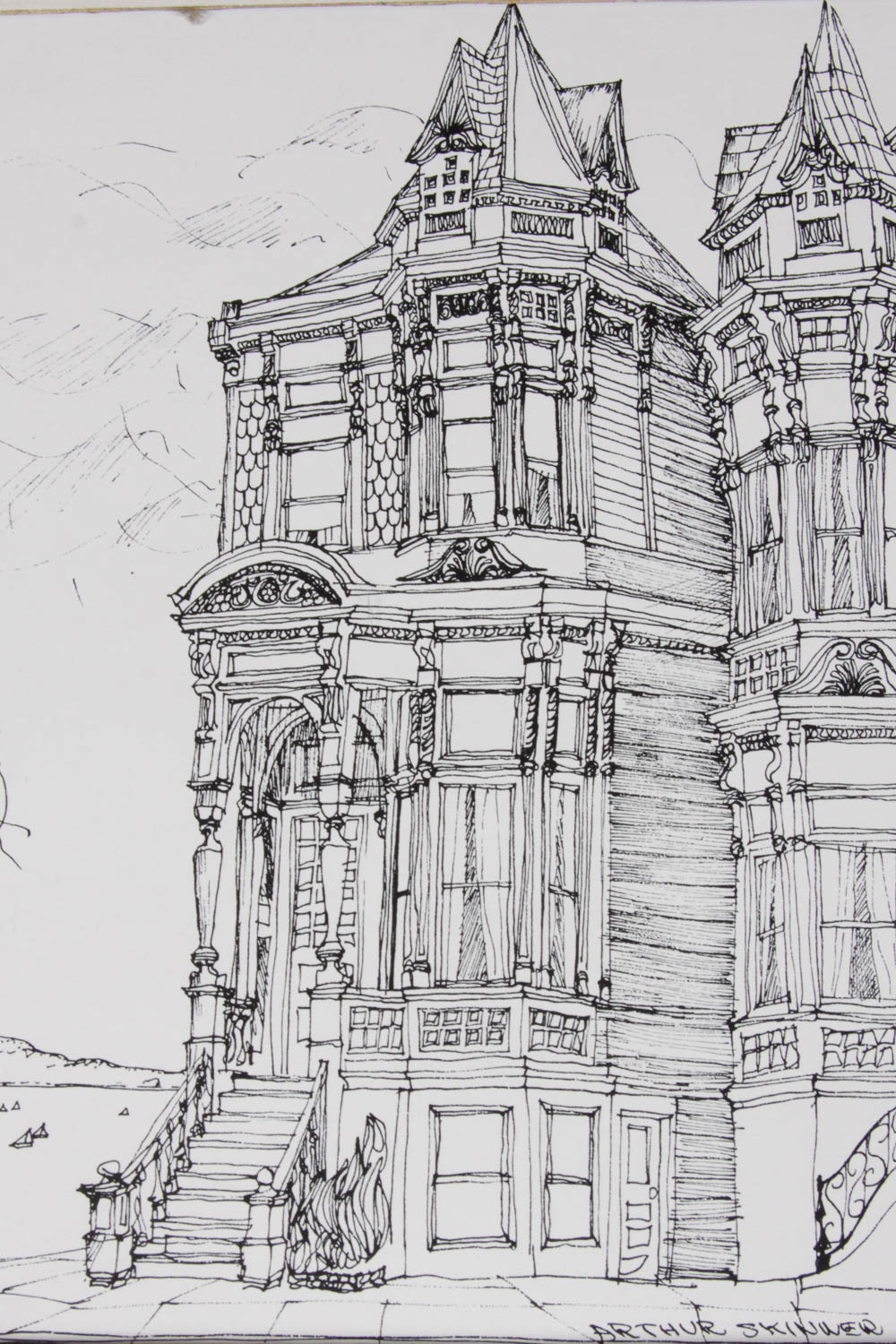 Set of Arthur Skinner Original Pen and Ink Drawings