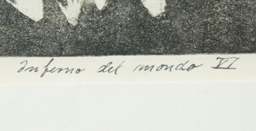 Signed Carsten Svennson "Inferno del Mundo VI" 1968 Etching