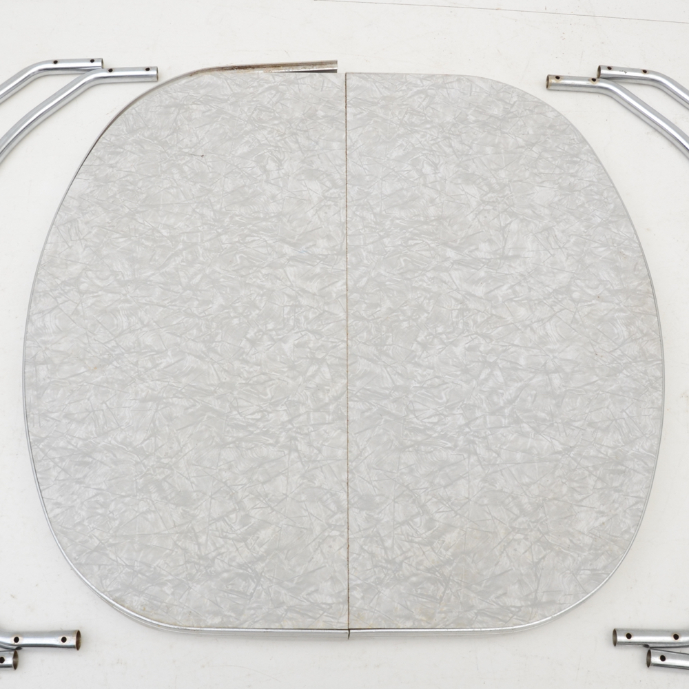 Set of Four Mid Century Chrome Craft Dinette Chairs and Table