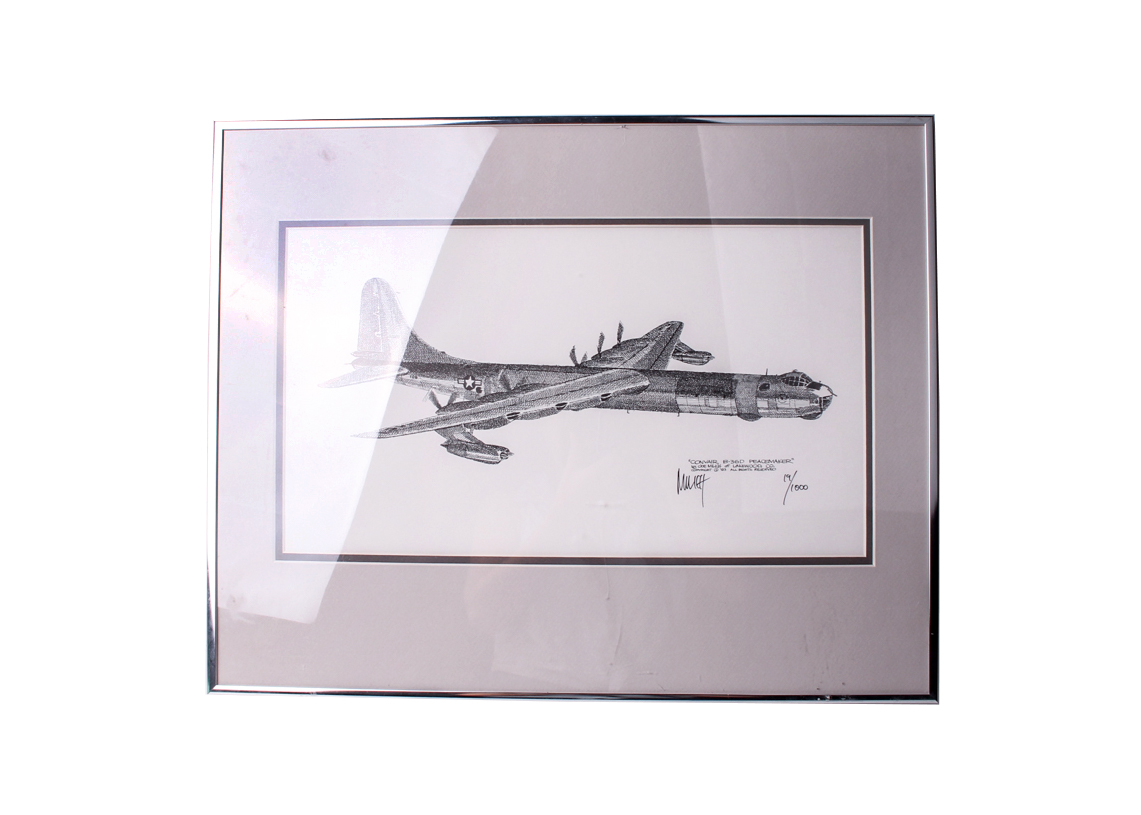 Signed "Convair B-36D Peacemaker" Offset Lithograph by Joe Milich