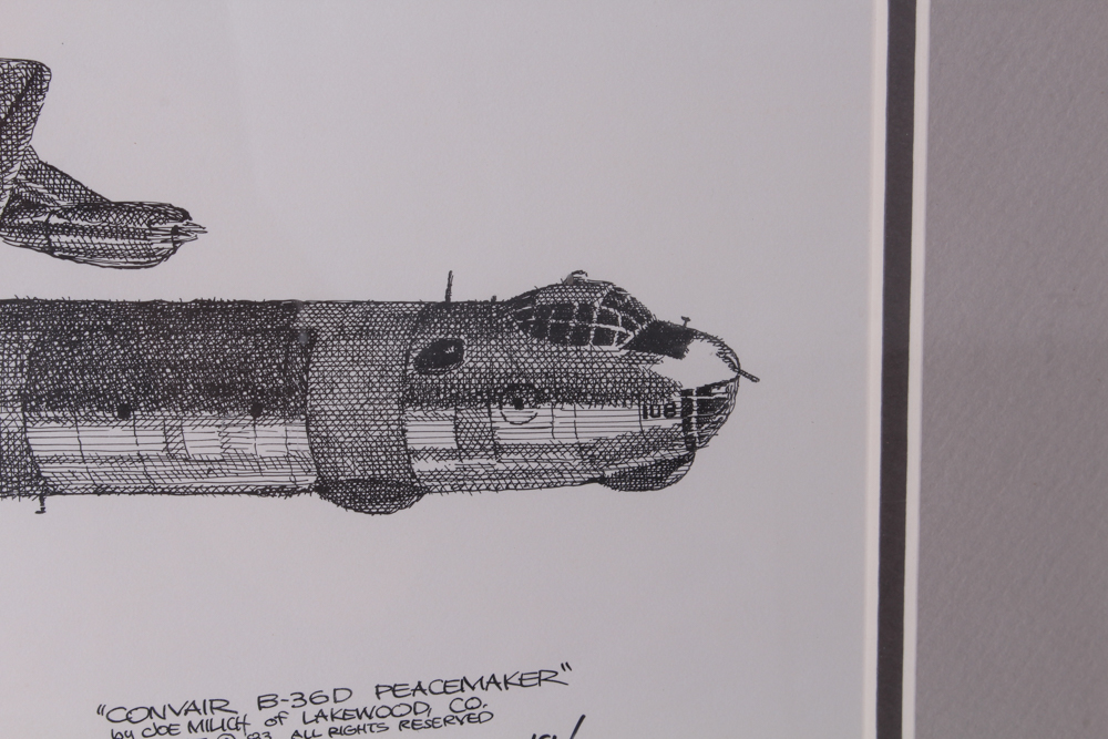 Signed "Convair B-36D Peacemaker" Offset Lithograph by Joe Milich