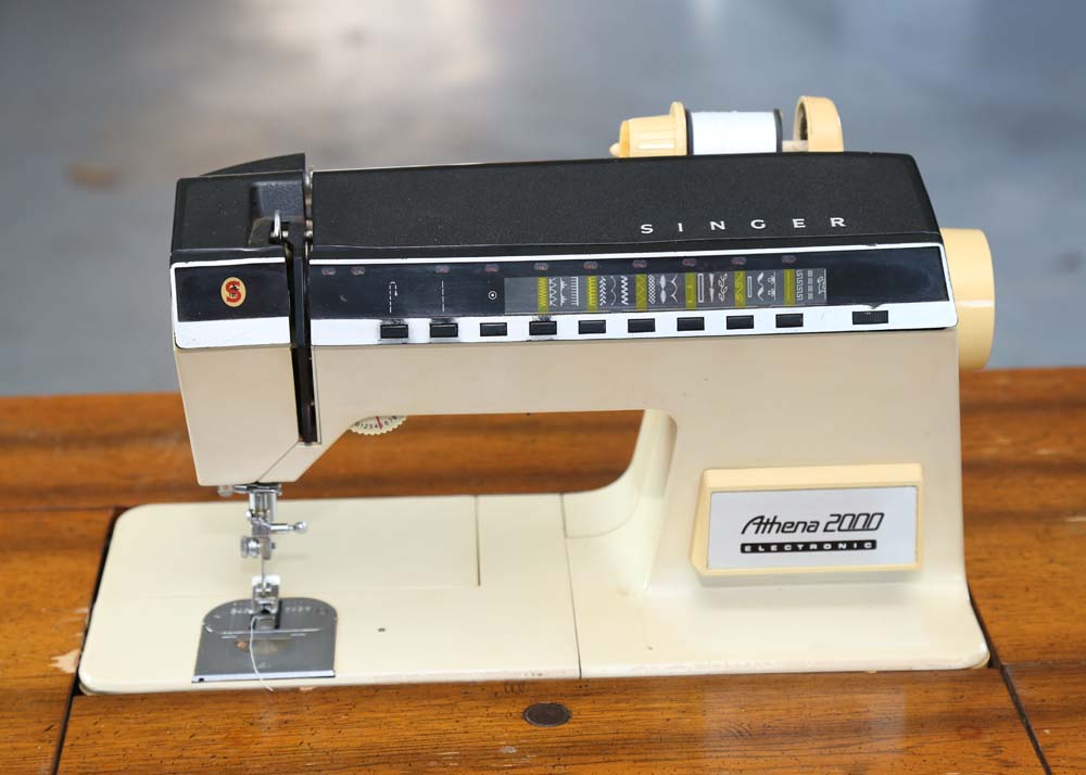 Vintage Mid Century Sewing Machine and Cabinet