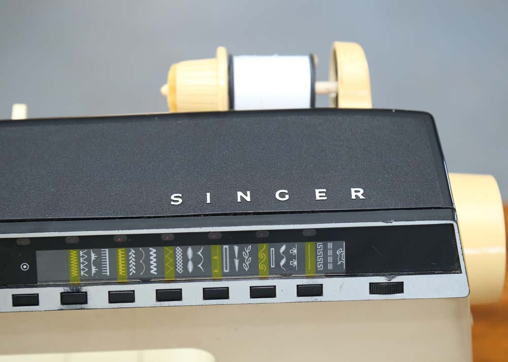 Vintage Mid Century Sewing Machine and Cabinet