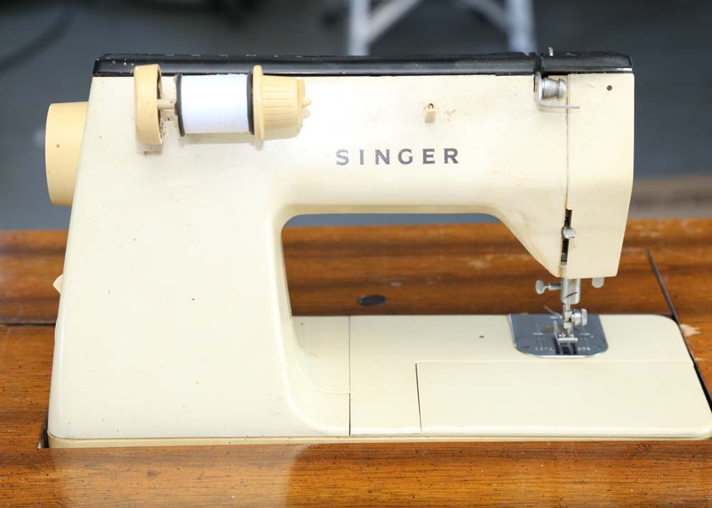 Vintage Mid Century Sewing Machine and Cabinet
