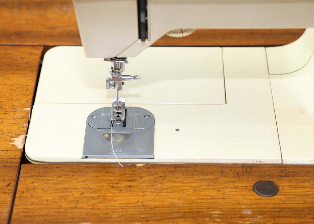 Vintage Mid Century Sewing Machine and Cabinet