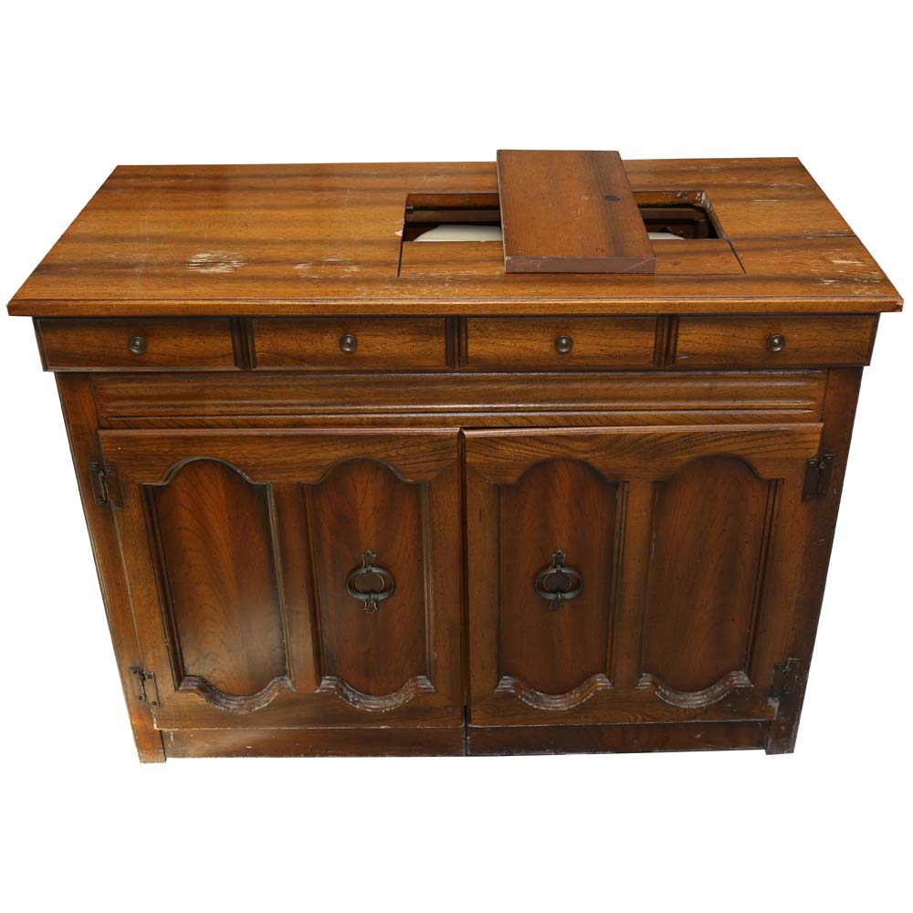 Vintage Mid Century Sewing Machine and Cabinet