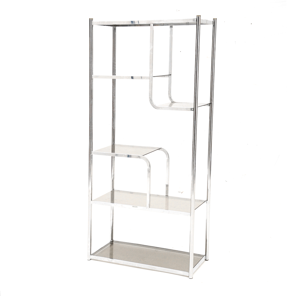Chrome and Glass Étagère Bookshelf