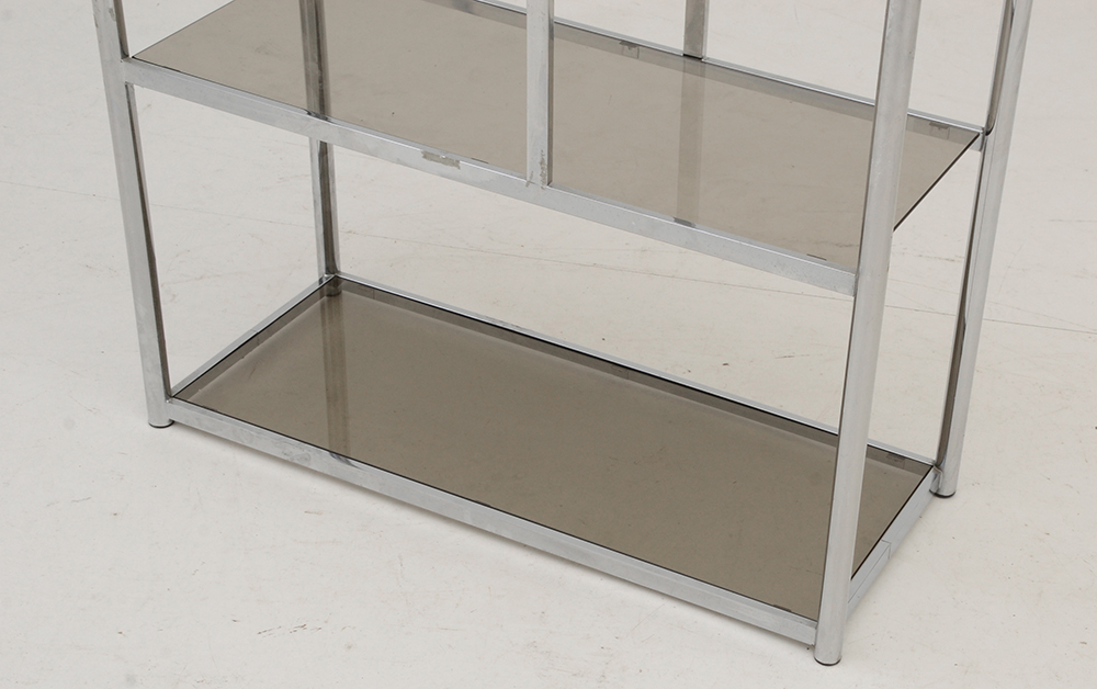 Chrome and Glass Étagère Bookshelf