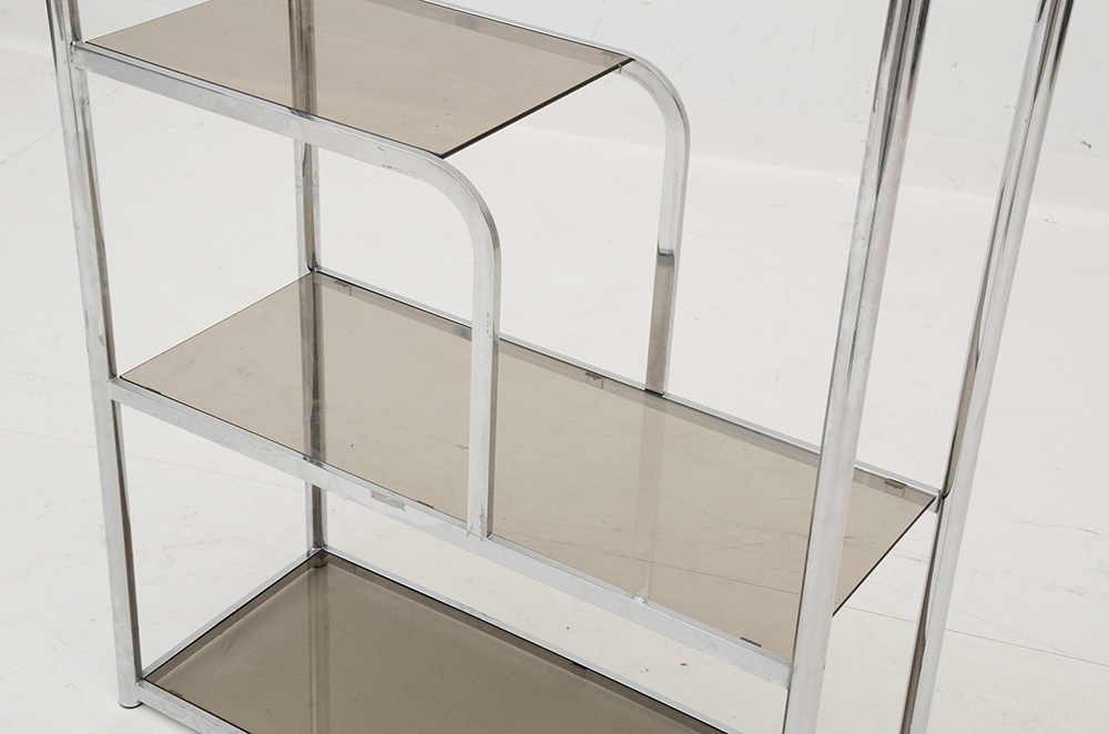 Chrome and Glass Étagère Bookshelf
