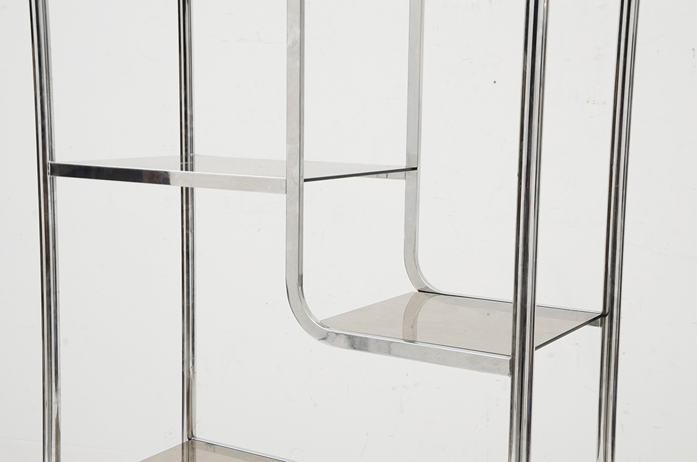 Chrome and Glass Étagère Bookshelf