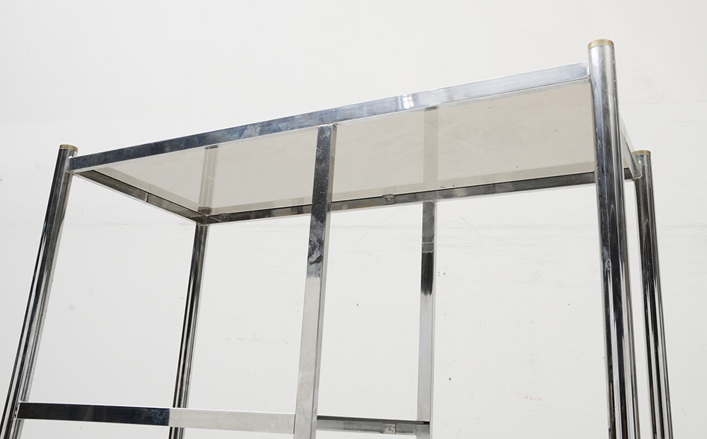 Chrome and Glass Étagère Bookshelf