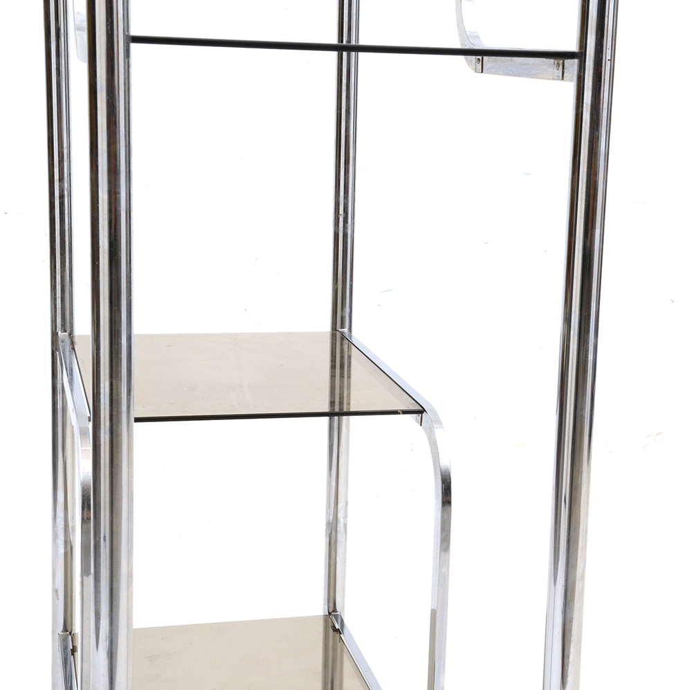 Chrome and Glass Étagère Bookshelf