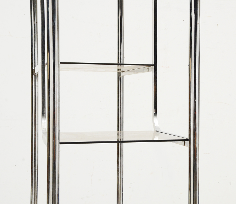 Chrome and Glass Étagère Bookshelf