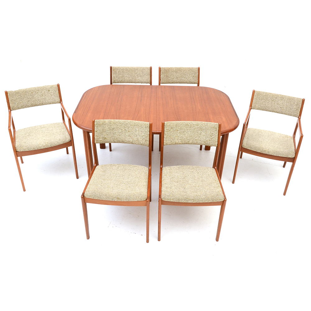 Teak Dining Table and Chairs by Dixie Furniture