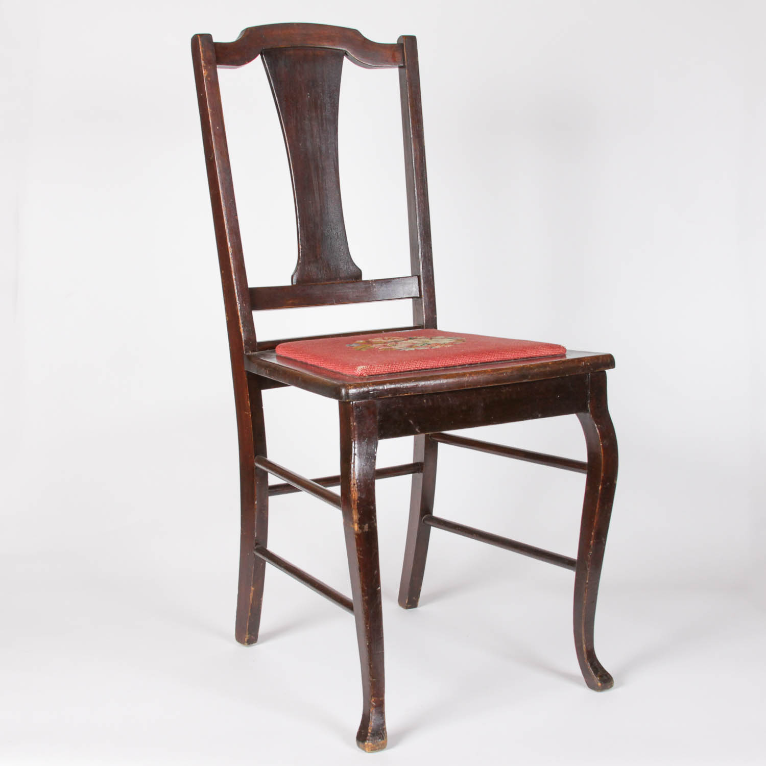 Vintage Side Chair with Needlepoint Seat