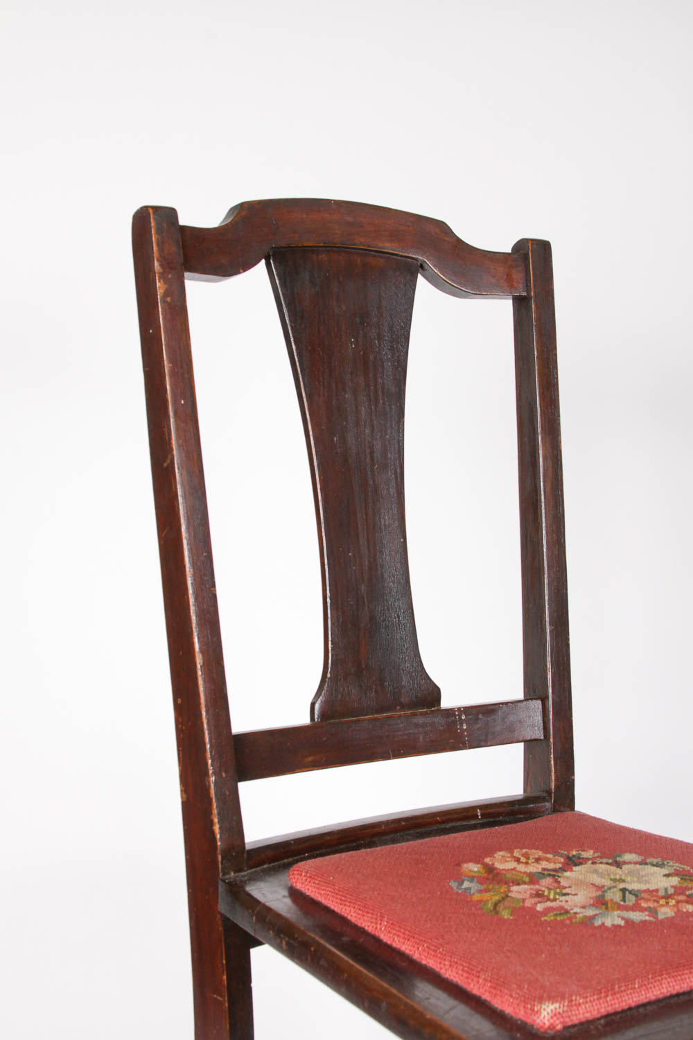 Vintage Side Chair with Needlepoint Seat