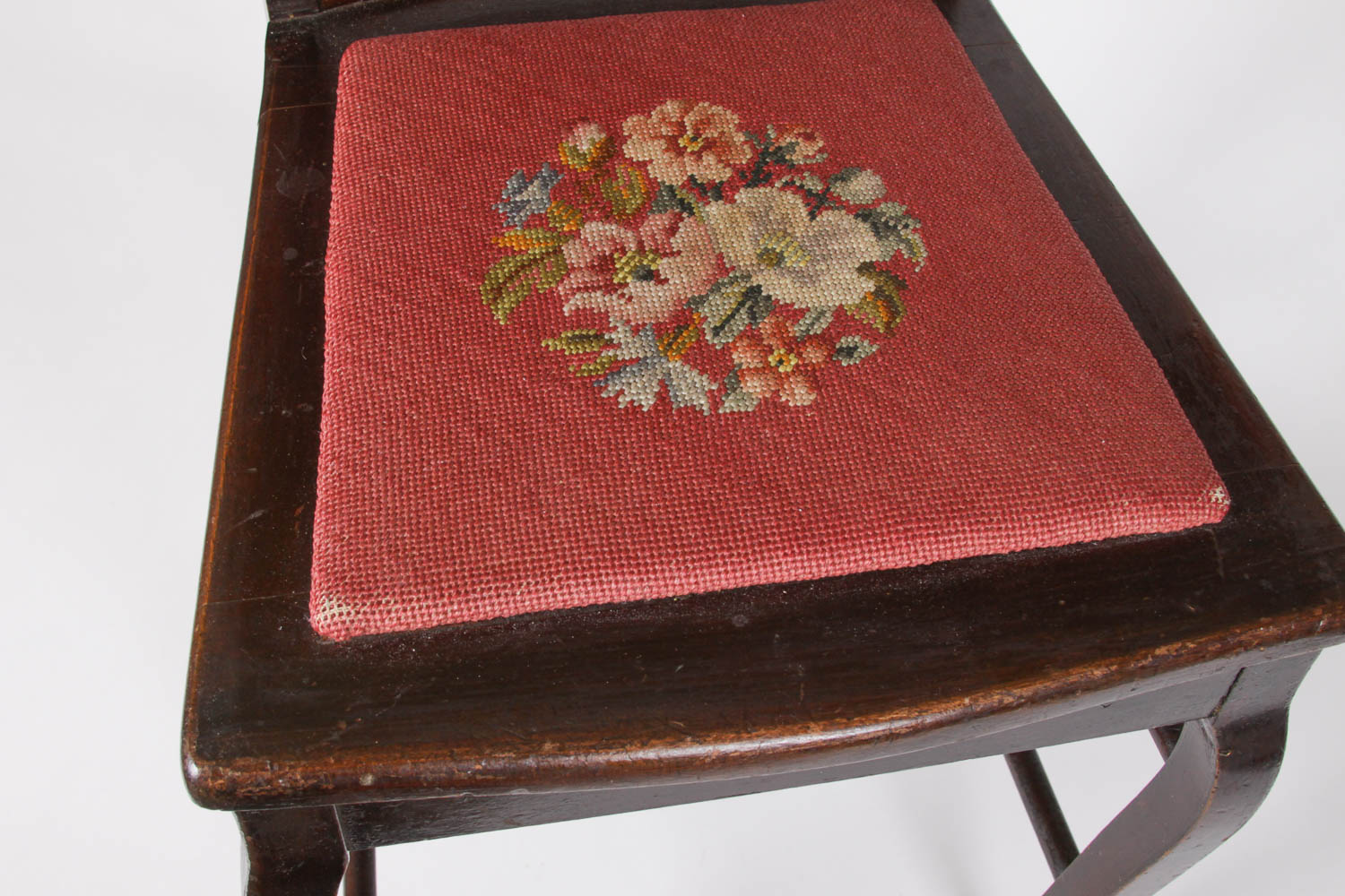 Vintage Side Chair with Needlepoint Seat