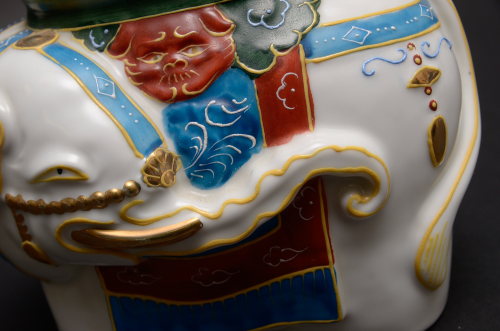 Japanese Ceramic Elephant Jars