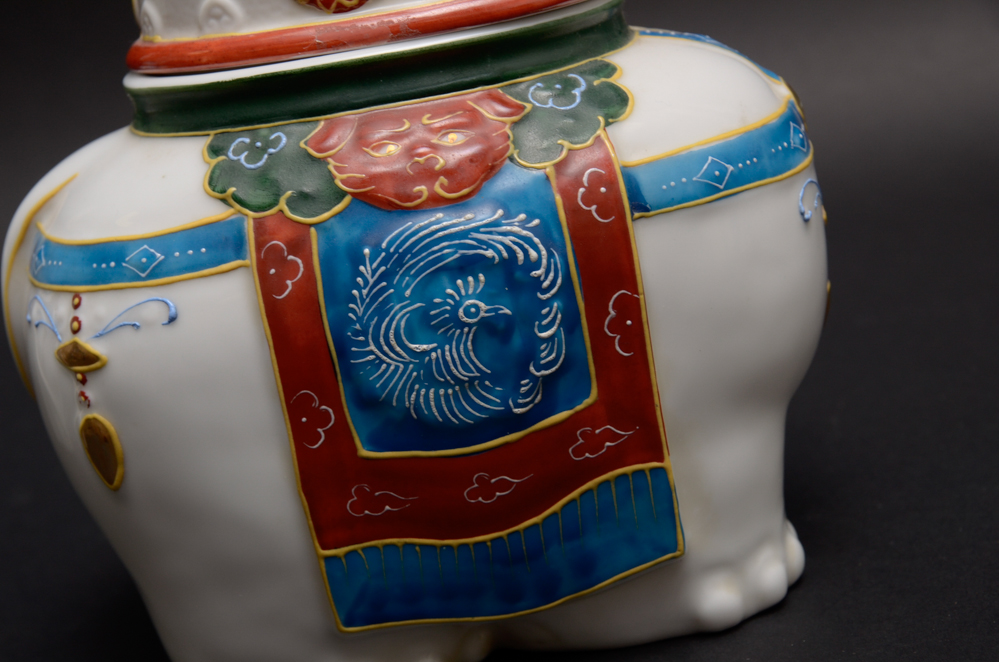 Japanese Ceramic Elephant Jars