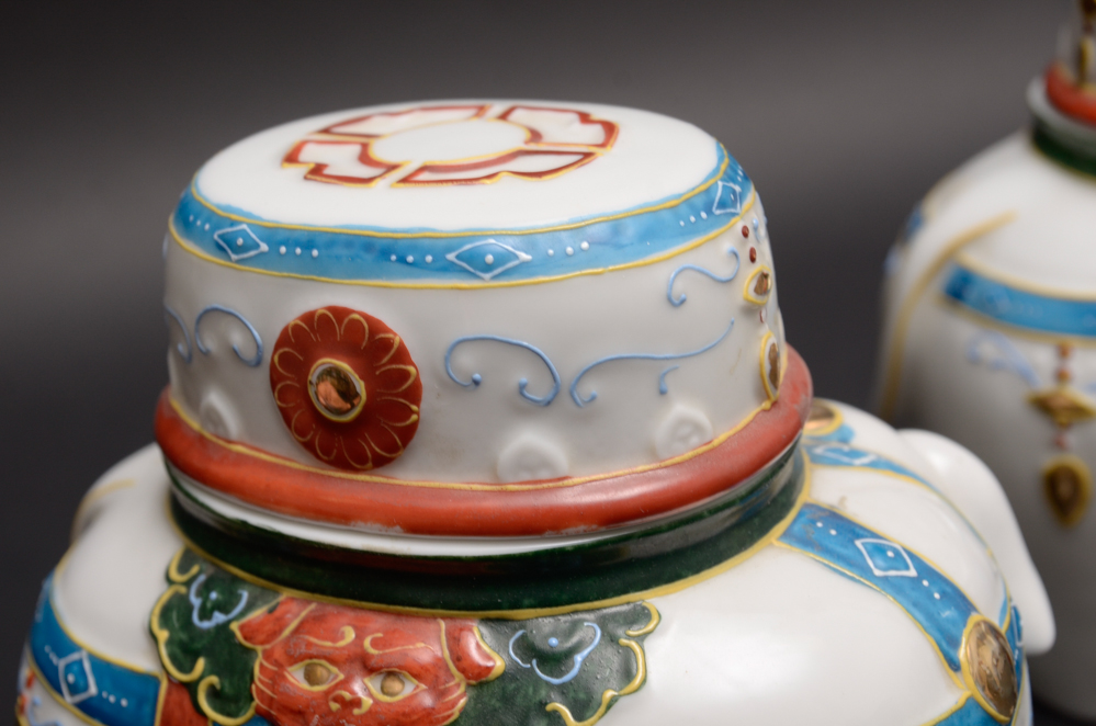 Japanese Ceramic Elephant Jars