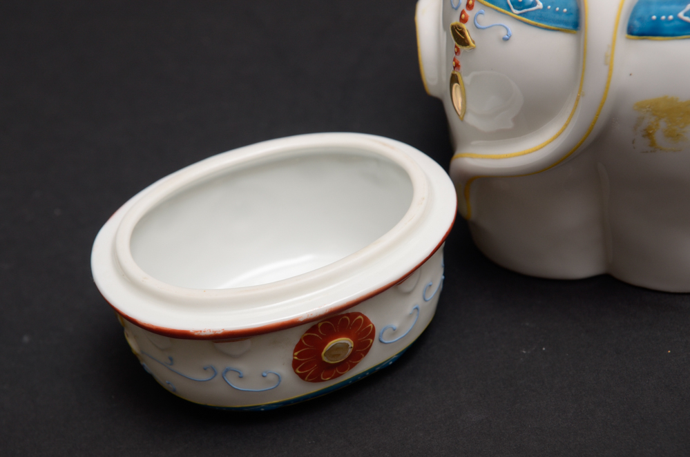 Japanese Ceramic Elephant Jars