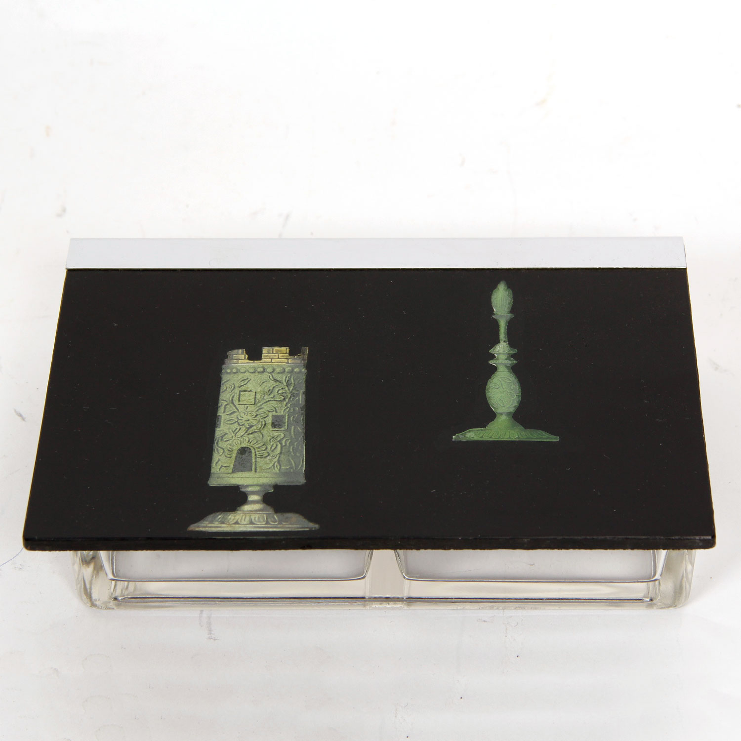 Art Deco Divided Glass Box