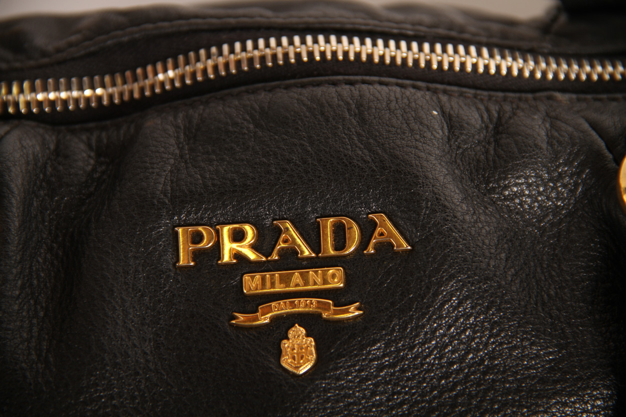 Black Leather Prada Hobo Style Bag