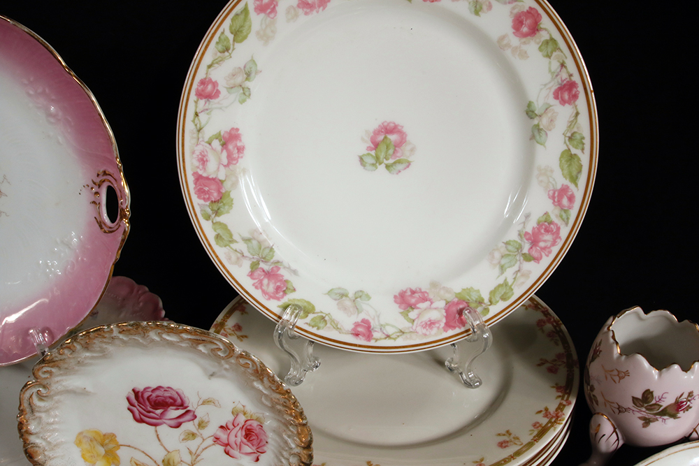 Collection of Antique and Vintage Pink China Pieces Including Thomas of Bavaria, Limoges, and Haviland