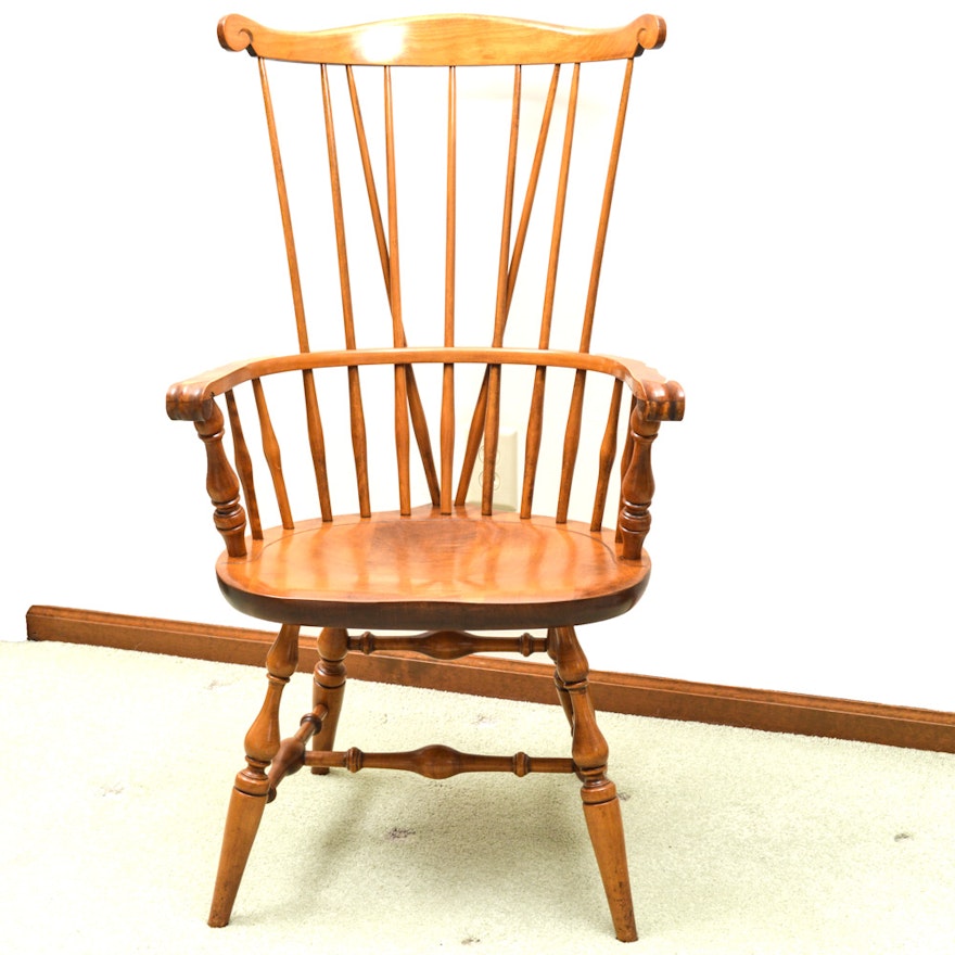 Six Vintage Nichols & Stone Co. "Old Pine" Windsor Chairs