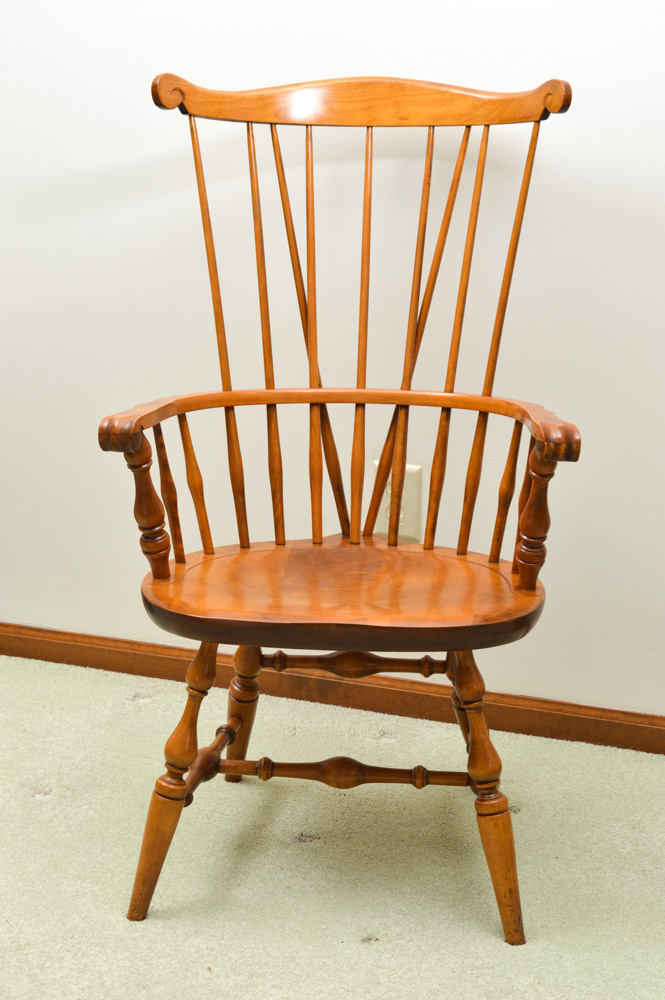 Six Vintage Nichols & Stone Co. "Old Pine" Windsor Chairs