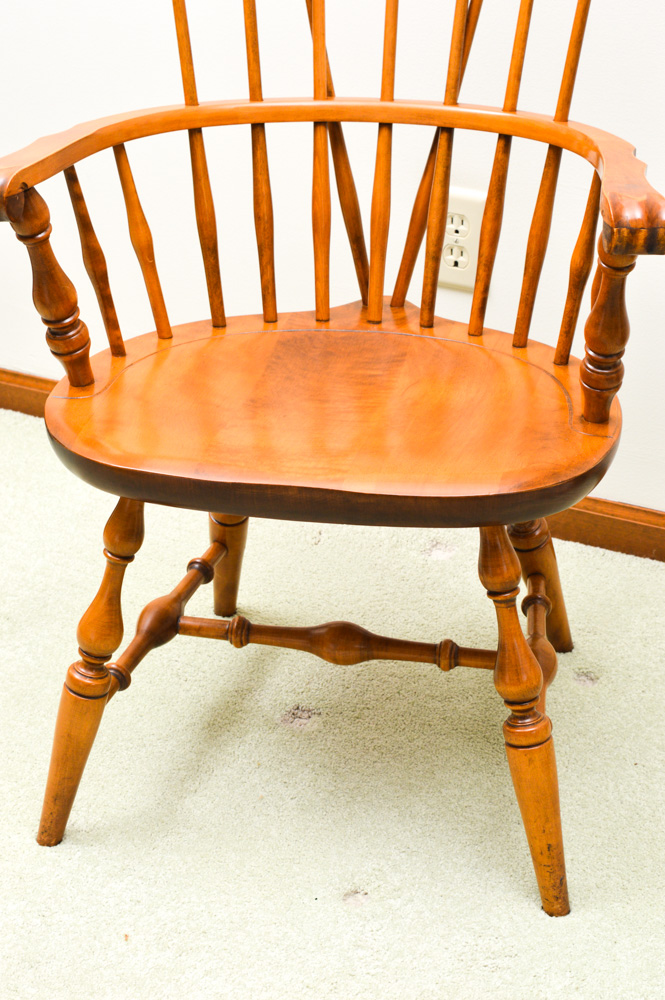 Six Vintage Nichols & Stone Co. "Old Pine" Windsor Chairs