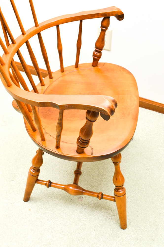 Six Vintage Nichols & Stone Co. "Old Pine" Windsor Chairs