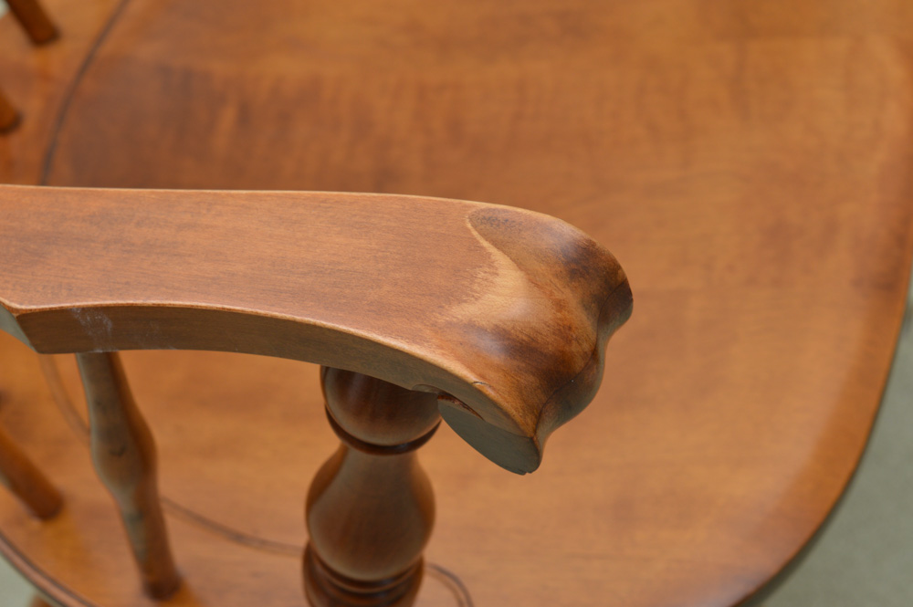 Six Vintage Nichols & Stone Co. "Old Pine" Windsor Chairs